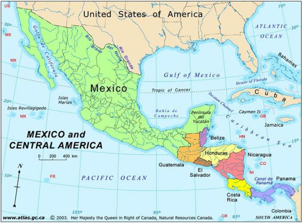 kartu Meksika i Srednje Amerike