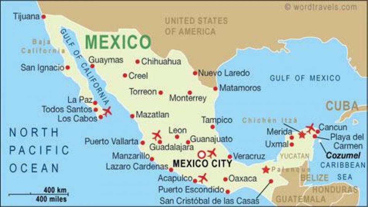 karta aerodroma u Meksiku