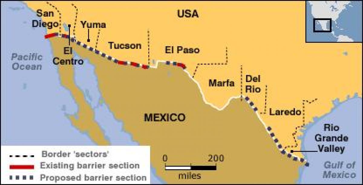 karta meksičke granice