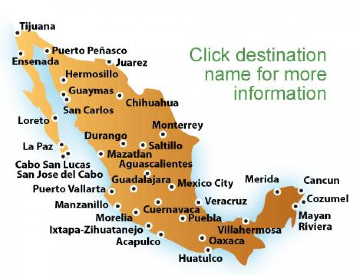 karta plaža u Meksiku