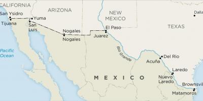 SAD i Meksiko granice kartice
