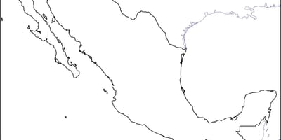 Contour karte Meksika