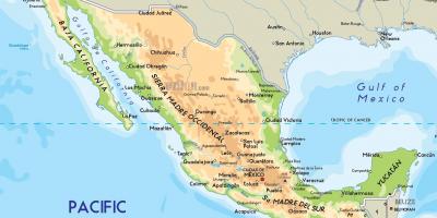 Meksiko fizička karta