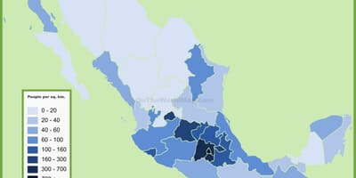 Gustoća stanovništva kartica Meksiko